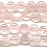 Rose Quartz 12mm Coin Beads - 8 Inch Strand