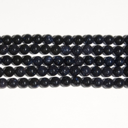 Blue Goldstone 10mm Round Beads - 8 Inch Strand