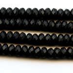 Matte Onyx 8mm Faceted Rondelle Beads - 8 Inch Strand