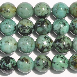 African Turquoise 8mm Round Beads - 8 Inch Strand