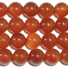 Carnelian 10mm Round Beads - 8 Inch Strand