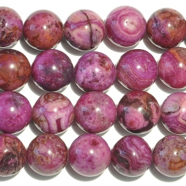 Pink Crazy Lace Agate 10mm Round Beads - 8 Inch Strand