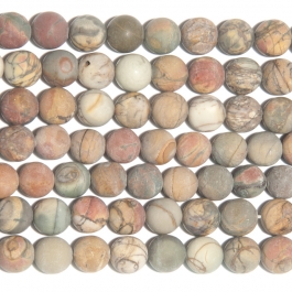 Red Creek Jasper Matte 10mm Round 8 Inch Strand