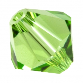 4mm Peridot 5301 Bi-Cone Swarovski Crystal Beads - Pack of 10