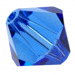 8mm Sapphire 5301 Bi-Cone Swarovski Crystal Beads - Pack of 6