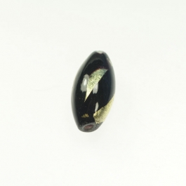 Exposed Gold Oval Black/White Gold, Size 28mm