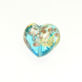 Luna Heart Luna Heart - Aqua/White & Yellow Gold, Aventurina,  Size 21mm