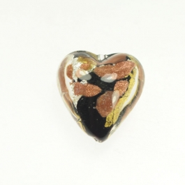 Luna Heart Luna Heart - Black/White & Yellow Gold, Aventurina, Size 21mm