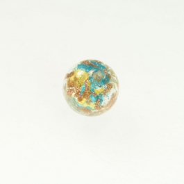 Luna Round Aqua/White & Yellow Gold, Aventurina, Size 12mm