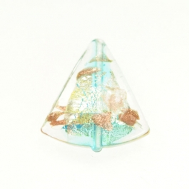 Luna Triangle Aqua/Aventurina/Yellow Gold/Silver Foil, Size 20mm