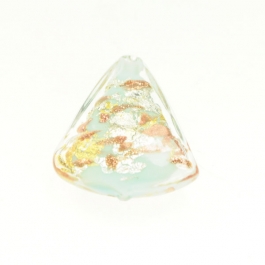 Luna Triangle Turquoise/Aventurina/Yellow Gold/Silver Foil, Size 20mm