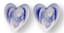 15mm Angel Cameo on Blue Heart- Pack of 2