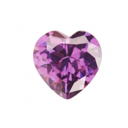 8X8mm Heart Light Amethyst CZ - Pack of 1