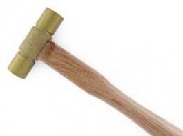 9 Inch Brass Hammer with Wooden Handle
