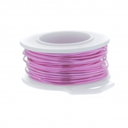 24 Gauge Round Silver Plated Hot Pink Copper Craft Wire - 30 ft
