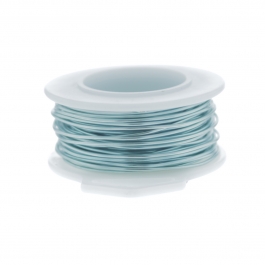 32 Gauge Round Silver Plated Baby Blue Copper Craft Wire - 90 ft