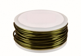 14 Gauge Round Olive Enameled Craft Wire - 10ft