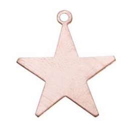 Copper Shape, Star with Ring, 1 inch, 6 Pieces