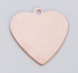 Copper Heart with Ring, 24 Gauge, 5/8 by 5/8 Inch, Pack of 6