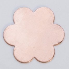 Copper 6-Petal Flower, 24 Gauge, 7/8 Inch, Pack of 6