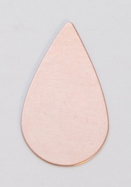 Copper Teardrop, 24 Gauge, 3/4 by 1-1/4 Inch, Pack of 6