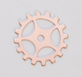 Copper Gear with Spokes, 24 Gauge, 3/4 Inch, Pack of 6
