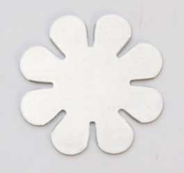 Nickel Silver 8-Petal Flower, 24 Gauge, 15/16 Inch, Pack of 6